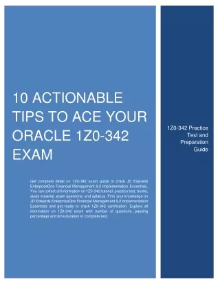 10 actionable tips to ace your oracle 1z0 342 exam