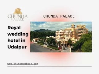 Destination Wedding Hotel In Udaipur - Chunda Palace