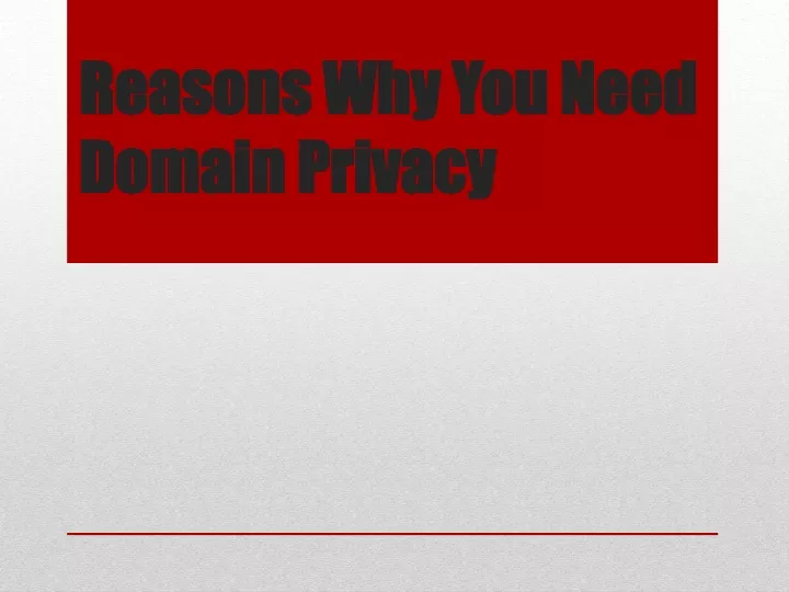 reasons why you need domain privacy