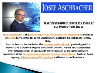 Josef Aschbacher : Taking the pulse of our planet from space