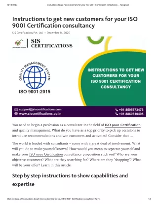 Instructions to get new customers for your ISO 9001 Certification consultancy