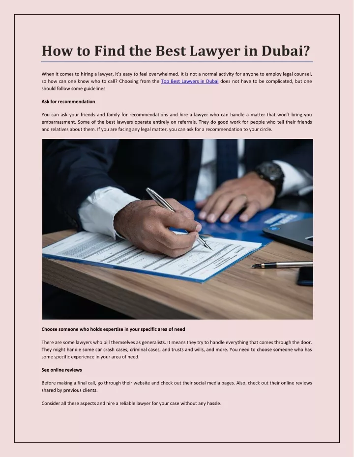 how to find the best lawyer in dubai