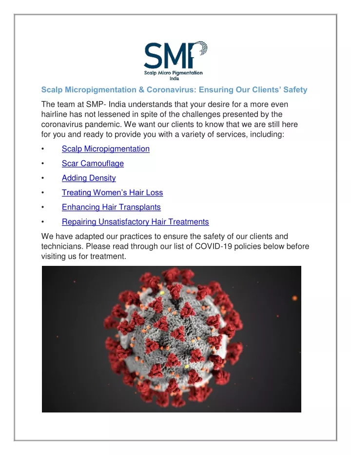 scalp micropigmentation coronavirus ensuring