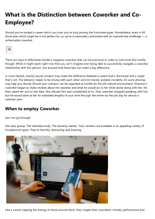 what is the distinction between coworker