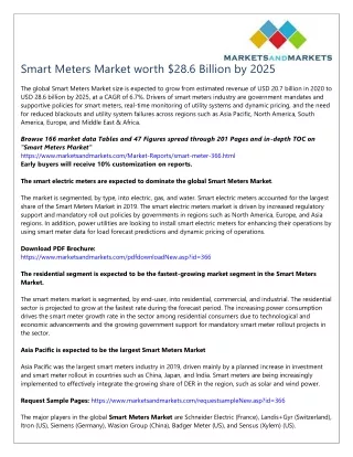Smart Meters Market worth $28.6 Billion by 2025
