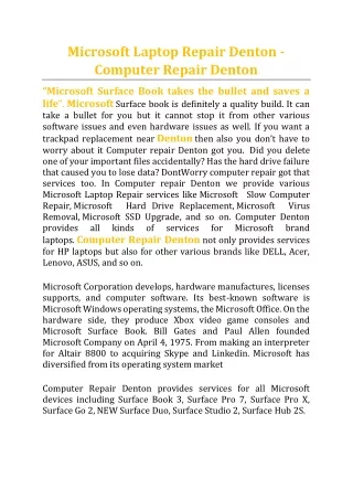 microsoft laptop repair denton computer repair