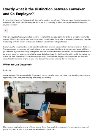 exactly what is the distinction between coworker