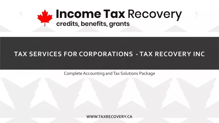 tax services for corporations tax recovery inc