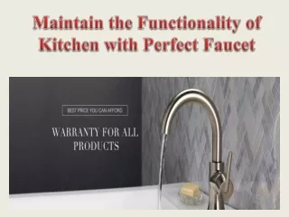 Maintain the Functionality of Kitchen with Perfect Faucet