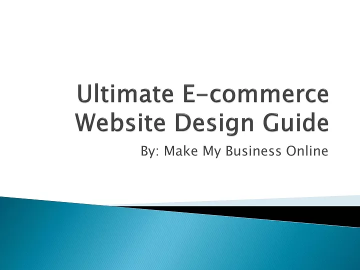 ultimate e commerce website design guide