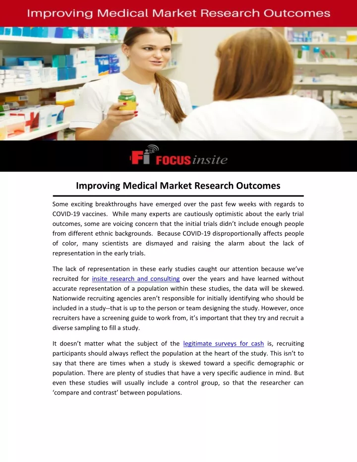 improving medical market research outcomes