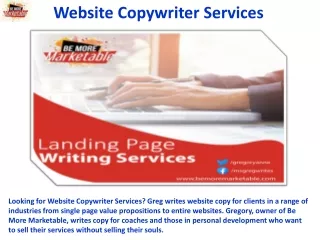 Website Copywriter Services