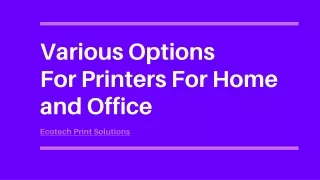 Buy Laser & Colour Printer Online | Ecotech Print Solutions