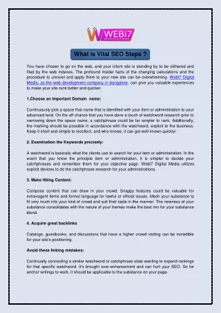 what is vital seo steps