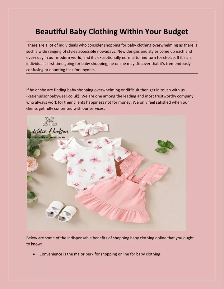 beautiful baby clothing within your budget