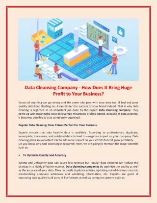 data cleansing company how does it bring huge