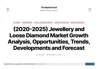 Jewellery and Loose Diamond Market