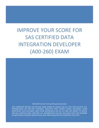 improve your score for sas certified data