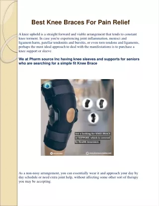 Knee Braces for Knee Pain and Knee Injuries | PharmSource Inc
