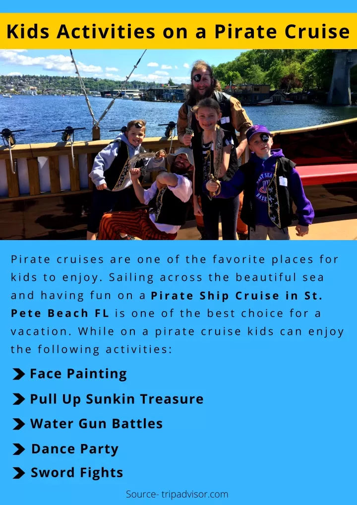 kids activities on a pirate cruise