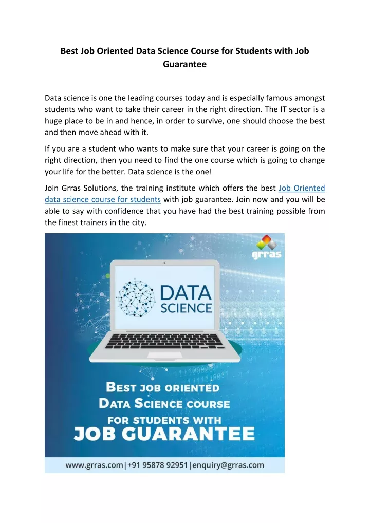 best job oriented data science course