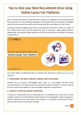 Tips to Host your Next Recruitment Drive Using Online Career Fair Platforms
