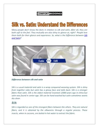 Satin vs Silk - Understand the differences