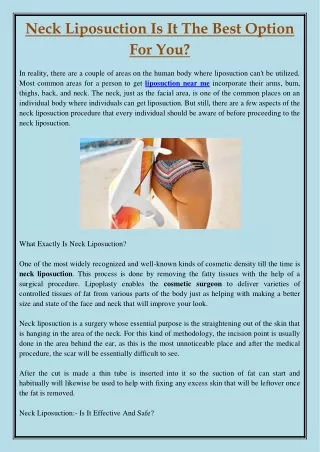 neck liposuction is it the best option for you