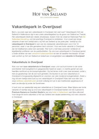 vakantiepark in overijssel