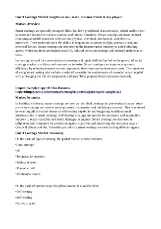 smart coatings market insights on size share