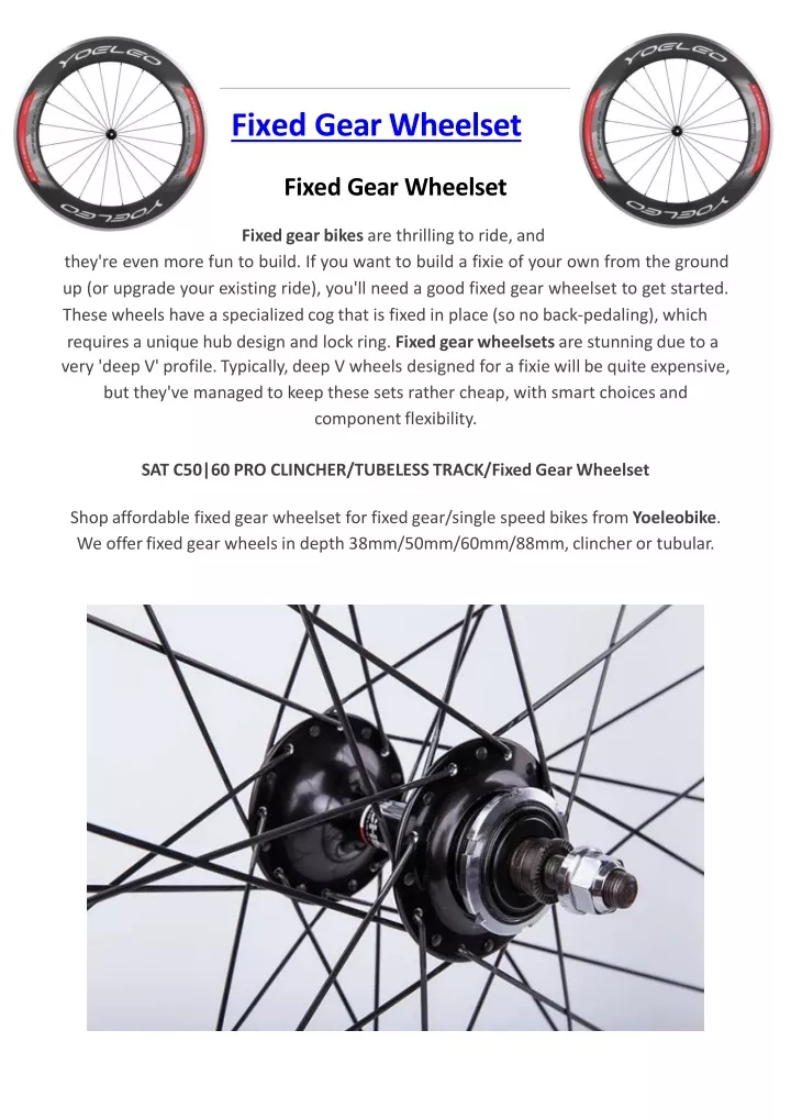 fixed gear wheelset