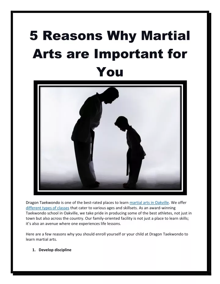5 reasons why martial arts are important for you