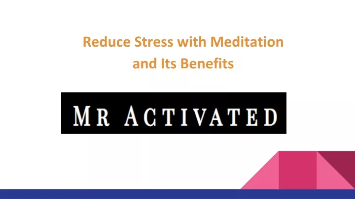 reduce stress with meditation and its benefits