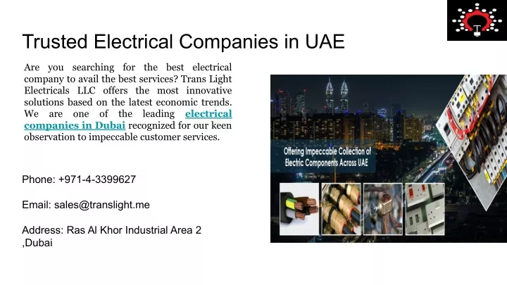 trusted electrical companies in uae