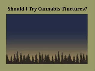 should i try cannabis tinctures