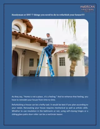 Handyman in Tucson | Home Repair Tucson - AHS