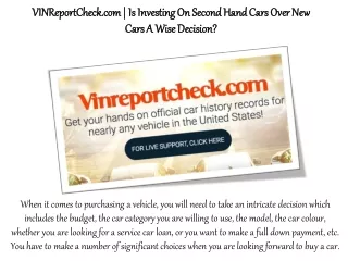 VINReportCheck.com | Is Investing On Second Hand Cars Over New Cars A Wise Decision?