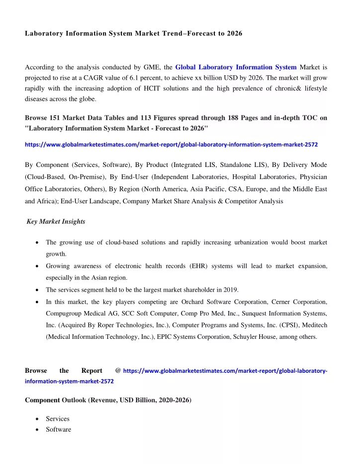 laboratory information system market trend