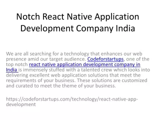 notch react native application development company india