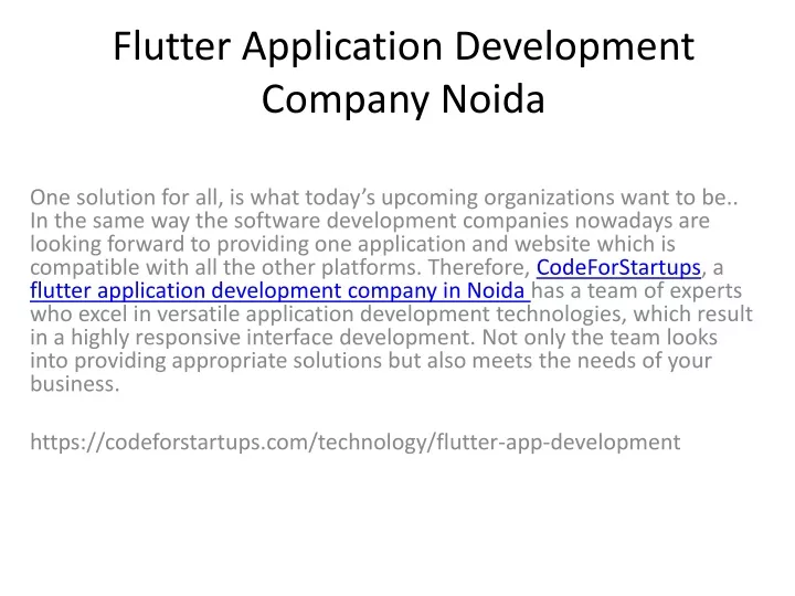 flutter application development company noida