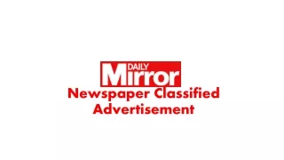 newspaper classified advertisement