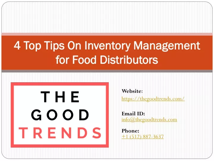 4 top tips on inventory management for food distributors