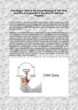 CMA Report consultant in Ahmedabad
