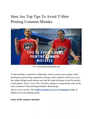 here are top tips to avoid t shirt printing