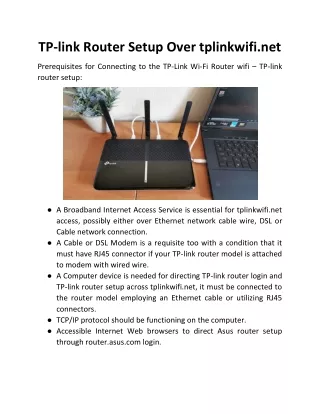 tp link router setup over tplinkwifi net