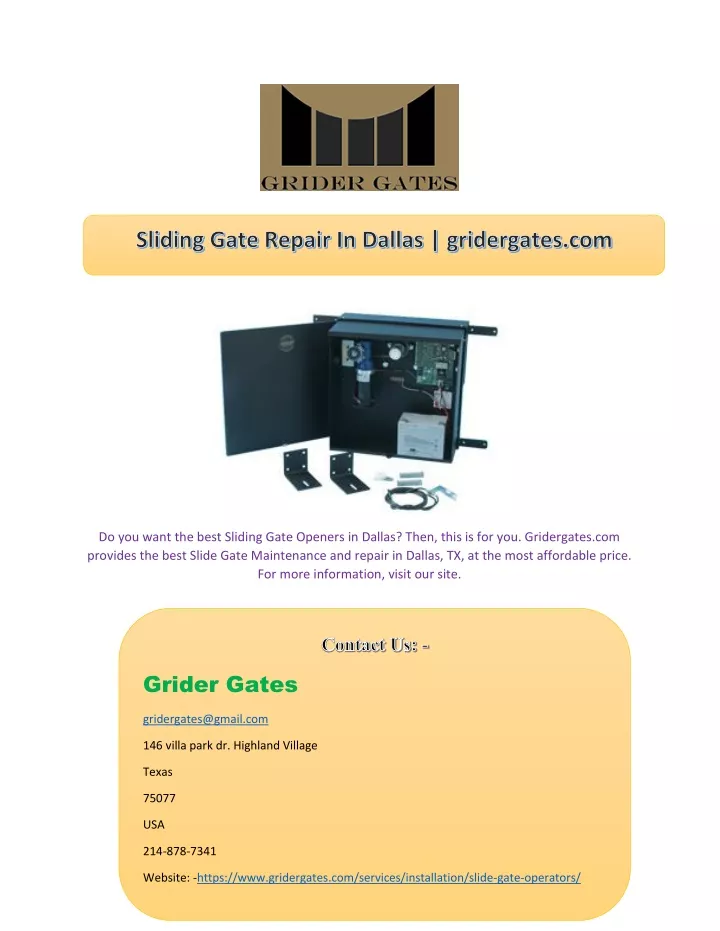 do you want the best sliding gate openers