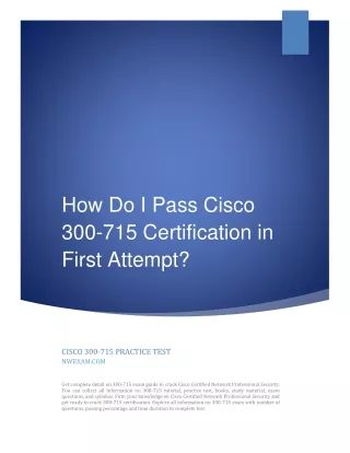 how do i pass cisco 300 715 certification