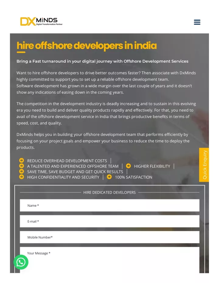 hire offshore developers in india