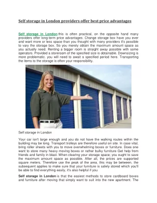 self storage in london providers offer best price