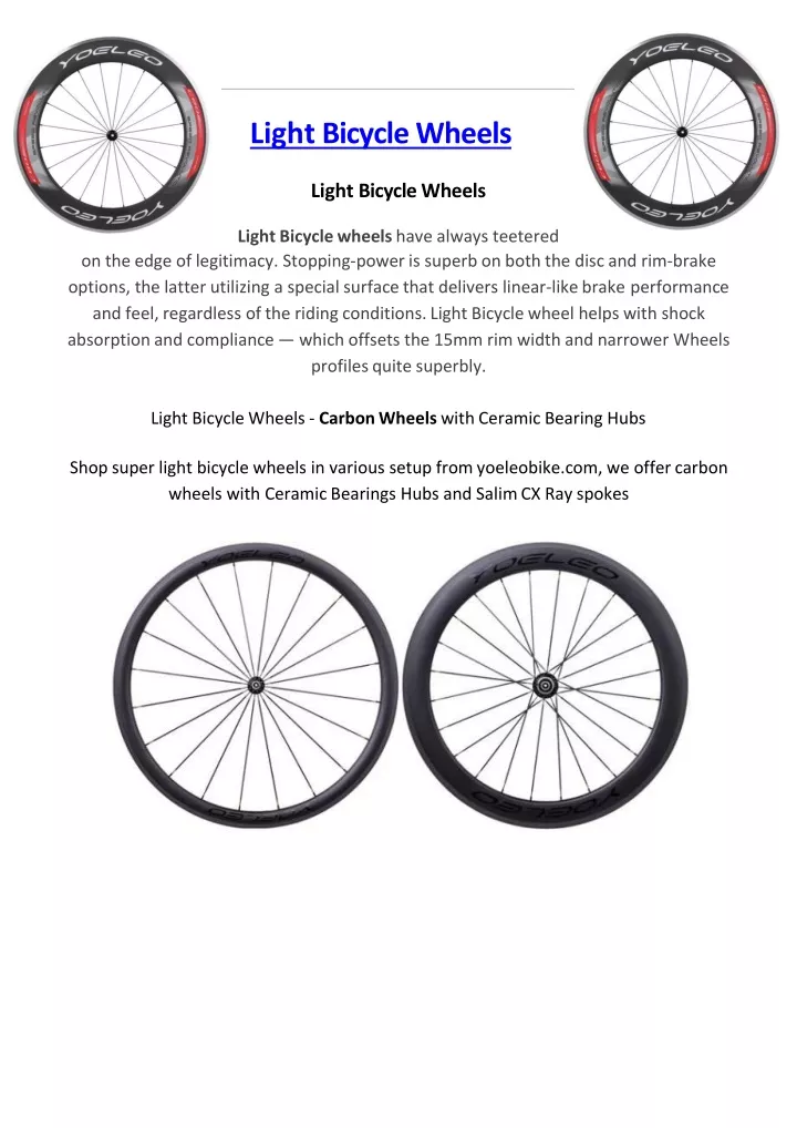 light bicycle wheels